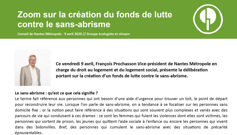 Zoom sur la création du fonds de lutte contre le sans-abrisme